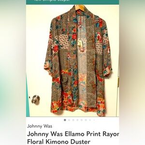 Johnny Was Ellamo Print Rayon Floral Kimono Duster
